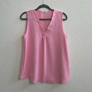 Pink Sleeveless Blouse